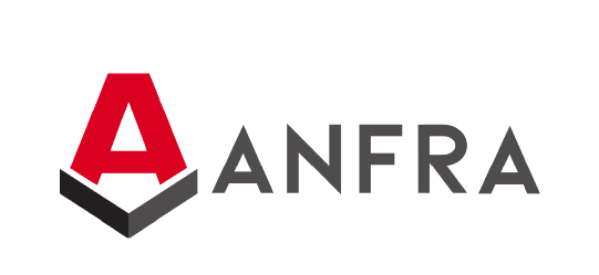 Anfra rakennusliikkeen logo tumma , joka antoi TP-palvelulle arvostelun 4 tähteä.